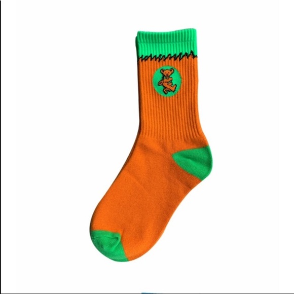 🔥Grateful Dead Dancing Bears Orange Socks 🍊 🧦. - Picture 10 of 11